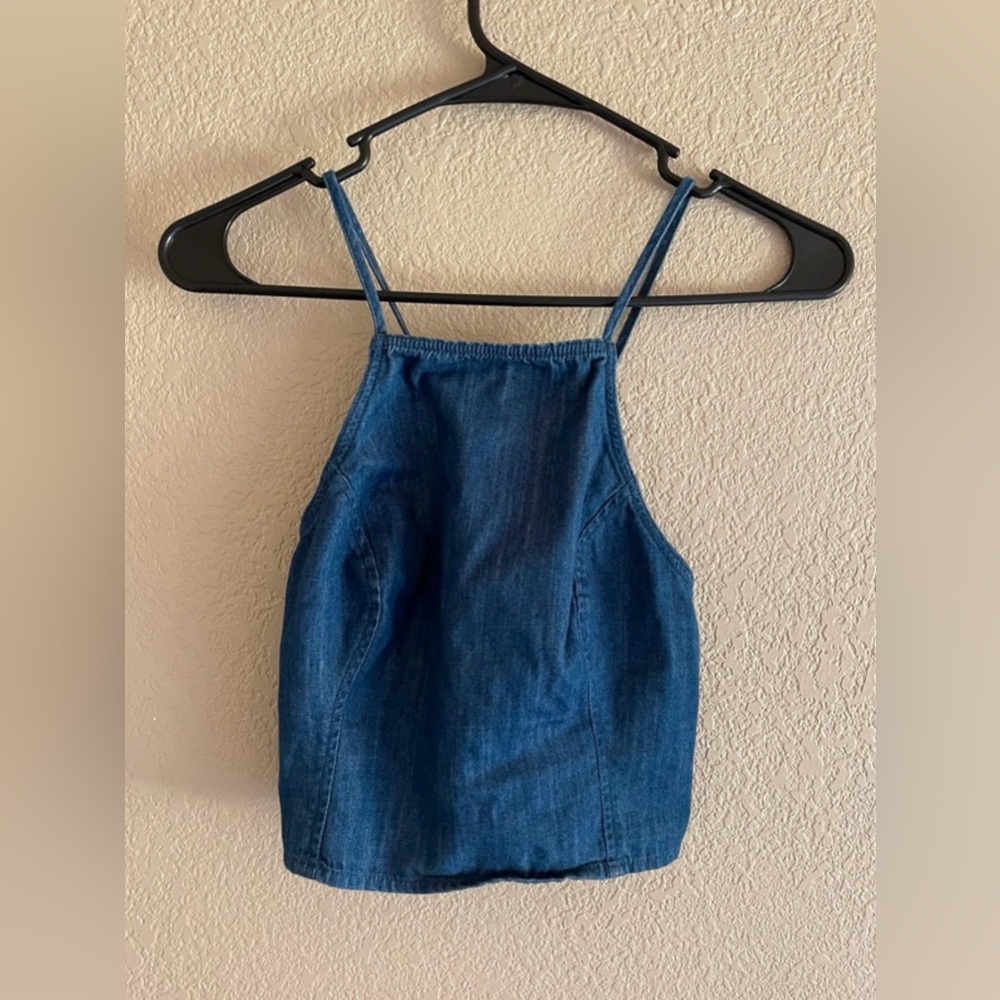 Blue halter top